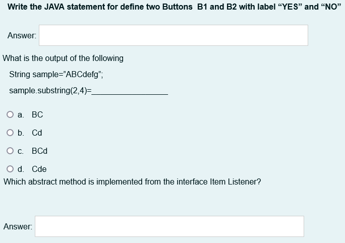 Solved Write the JAVA statement for define two Buttons B1 | Chegg.com