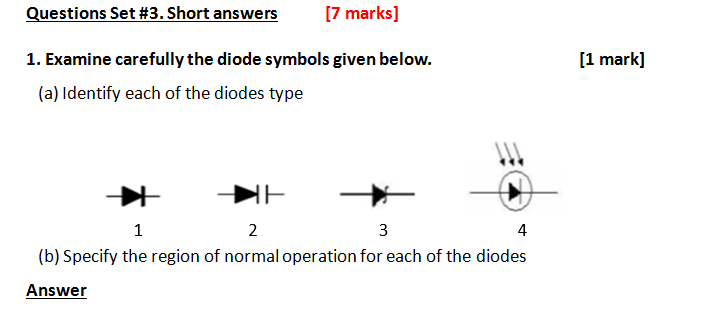Solved Questions Set #3. Short answers [7 marks] [1 mark] 1. | Chegg.com