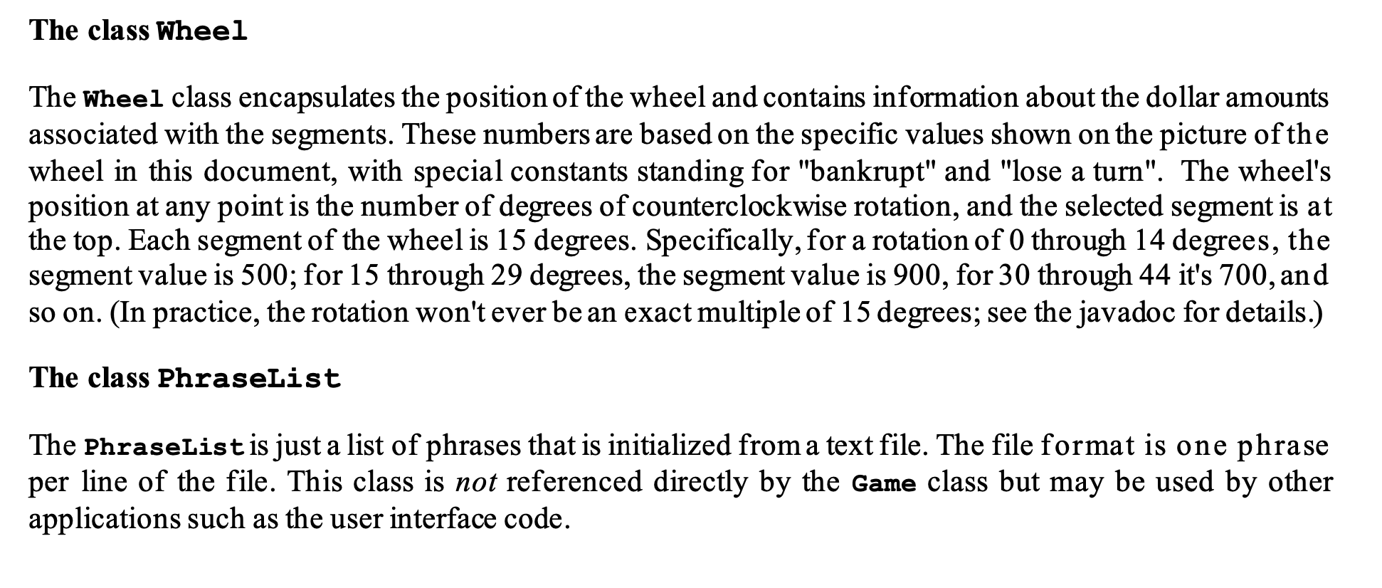 Solved This need to write the Java code for a wheel | Chegg.com