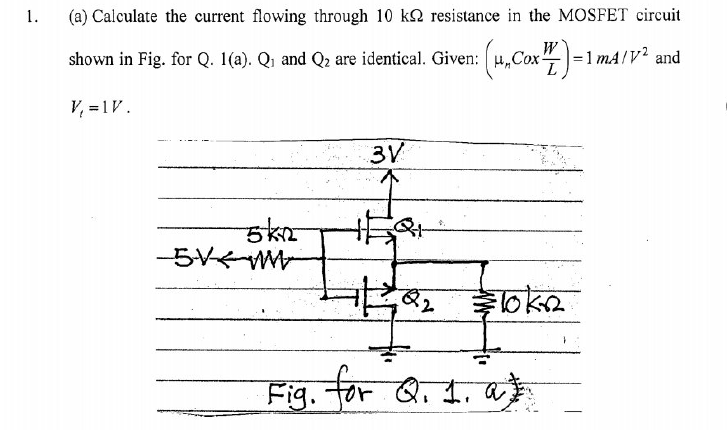 Solved 1. (a) Calculate the current flowing through 10 k 2 | Chegg.com