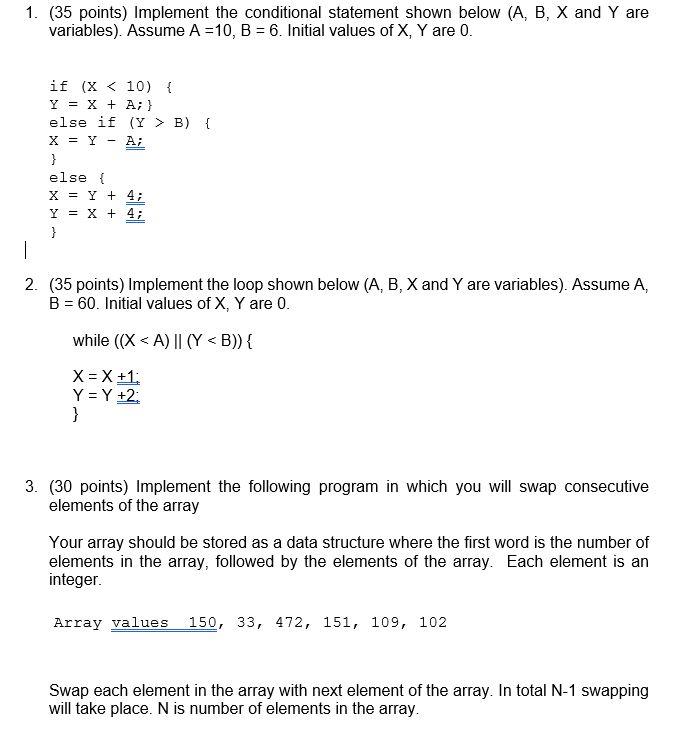 Solved 1 35 Points Implement The Conditional Statement Chegg Com