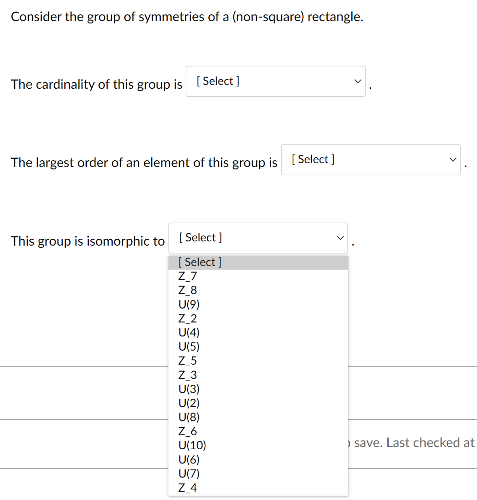 Solved Consider the group of symmetries of a (nonsquare)