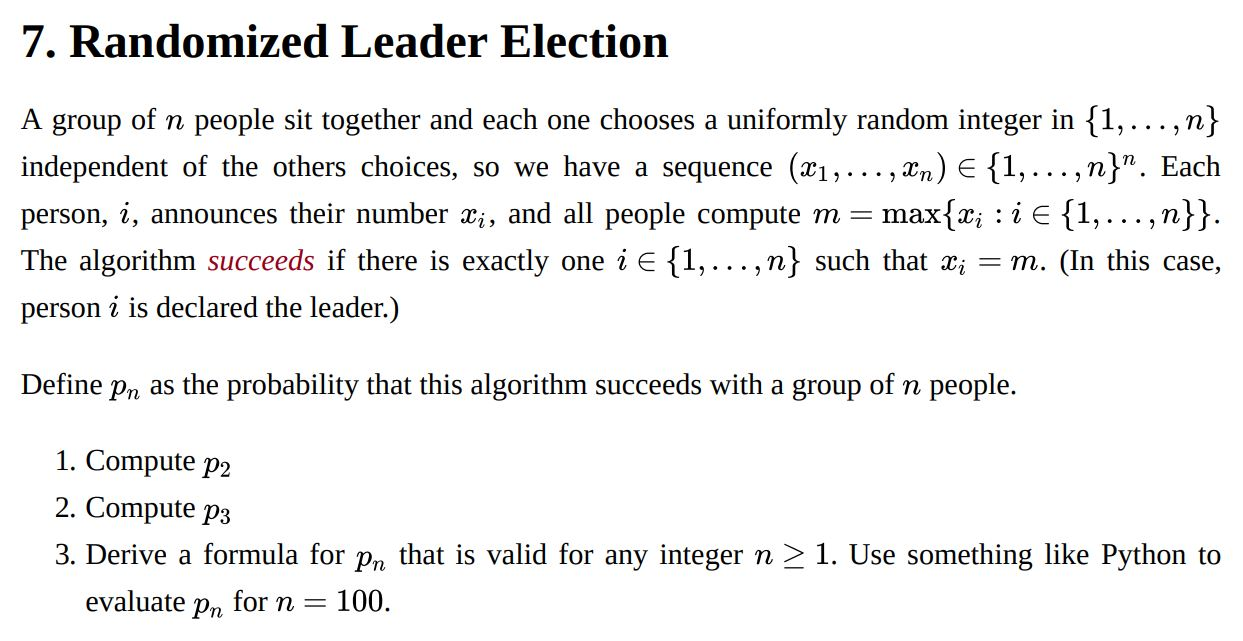 7. Randomized Leader Election A group of n people sit | Chegg.com