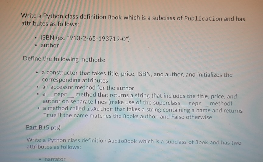 write-a-python-class-definition-book-which-is-a-subclass-of-publication