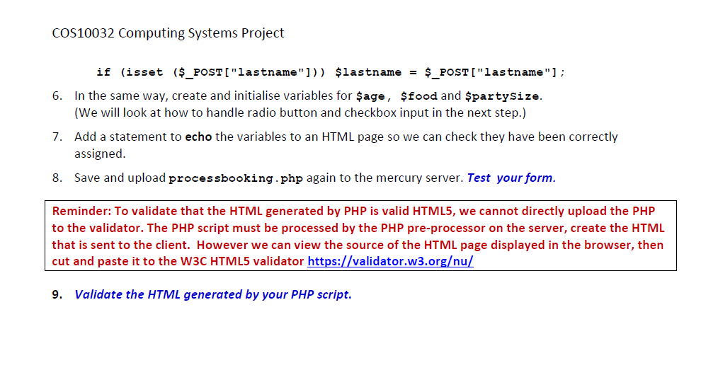 Aims: - Create a PHP file that processes user input | Chegg.com