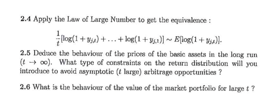 Exercise 2 We Consider A Stock Exchange With N S Chegg Com