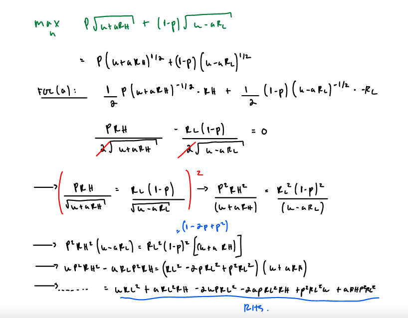 Solved Im supposed to take the first order condition with | Chegg.com