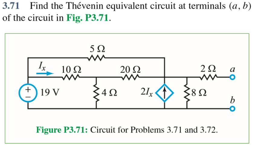 Solved 3.71 Find The Thévenin Equivalent Circuit At | Chegg.com