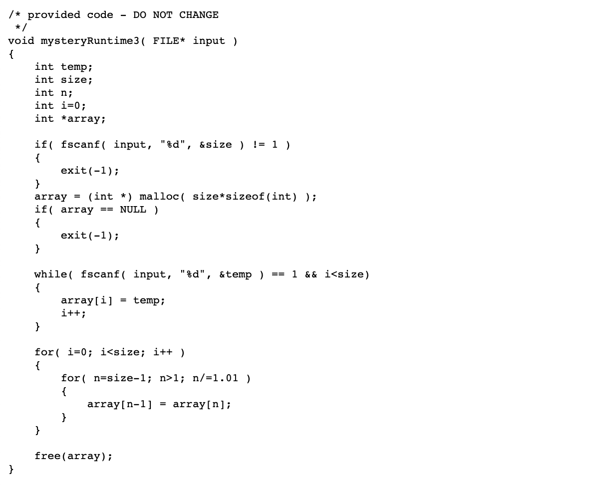 Solved /* provided code - DO NOT CHANGE */ void | Chegg.com