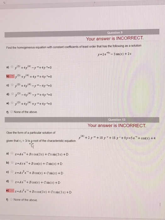 Solved Find the homogeneous equation with constant | Chegg.com
