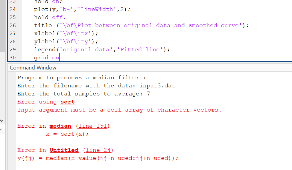 Median Filter Another way of smoothing a noisy data | Chegg.com
