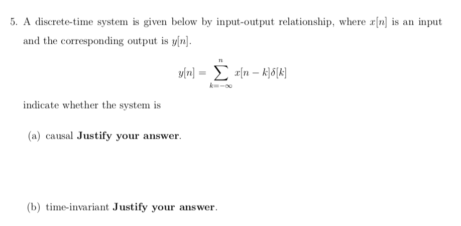 Solved 5. A discrete-time system is given below by | Chegg.com