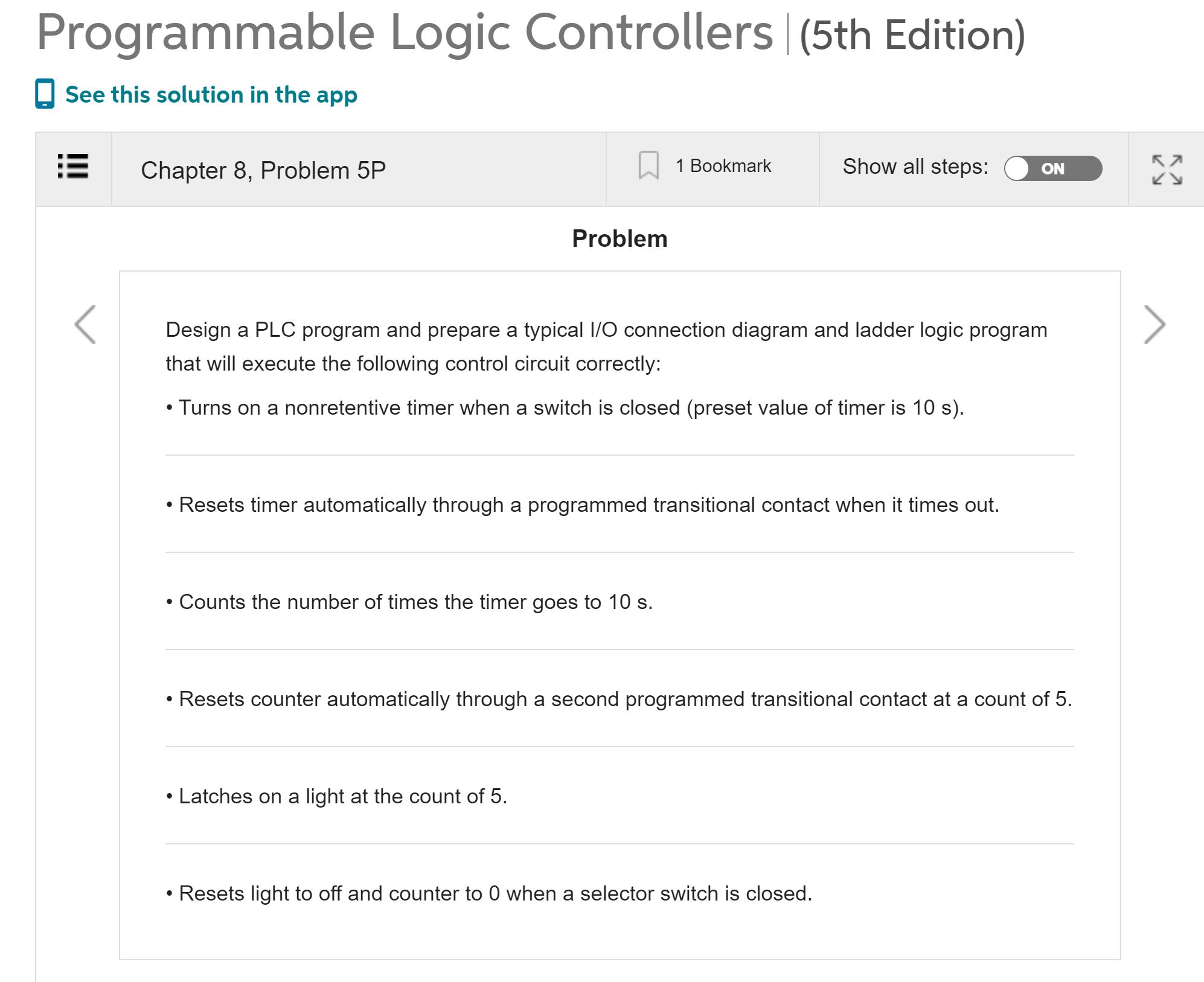 Solved Programmable Logic Controllers (5th Edition) See This | Chegg.com