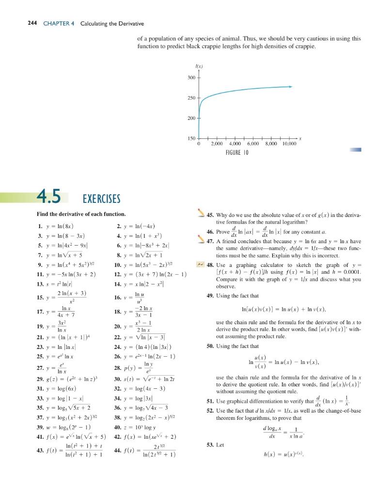 Solved 244 CHAPTER 4 Calculating the Derivative of a | Chegg.com