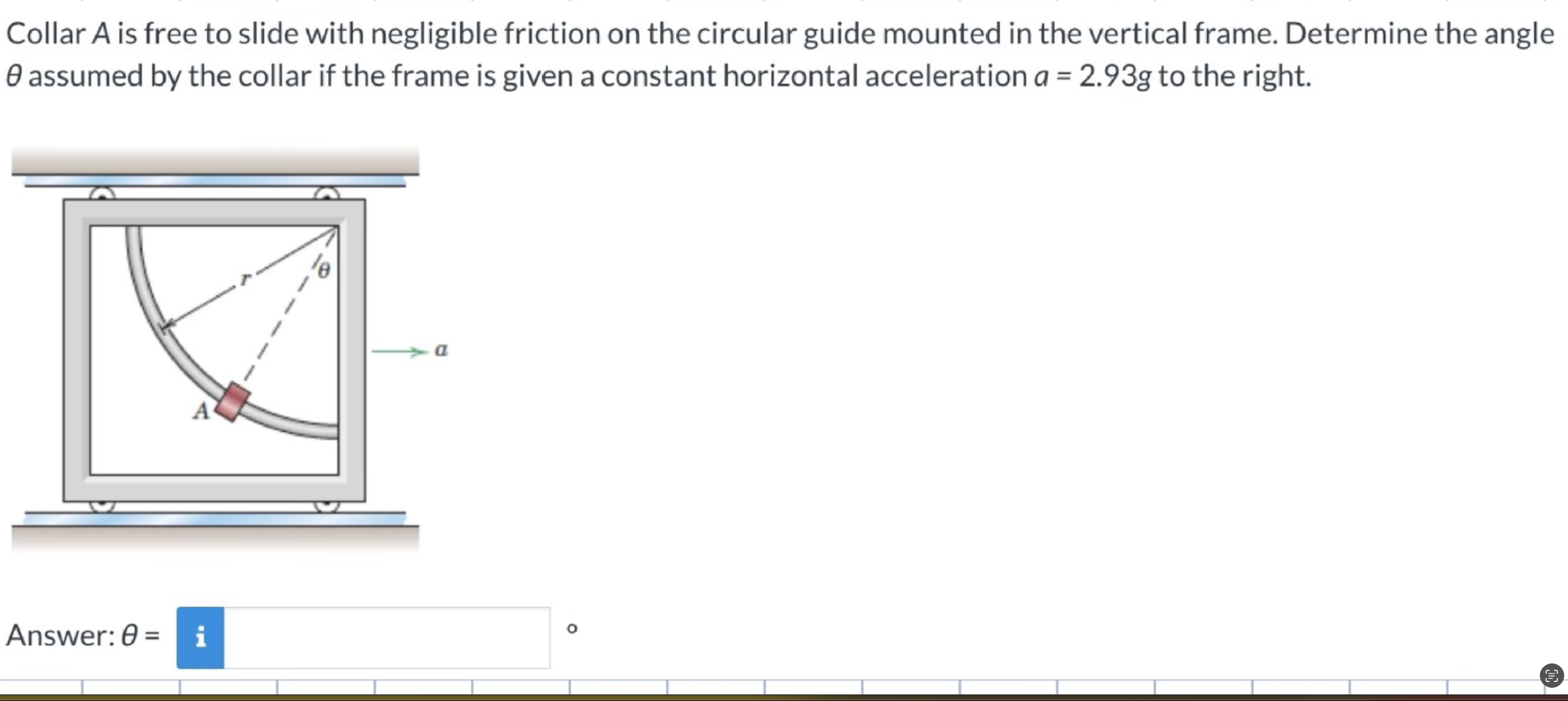 Solved Collar A is free to slide with negligible friction on | Chegg.com