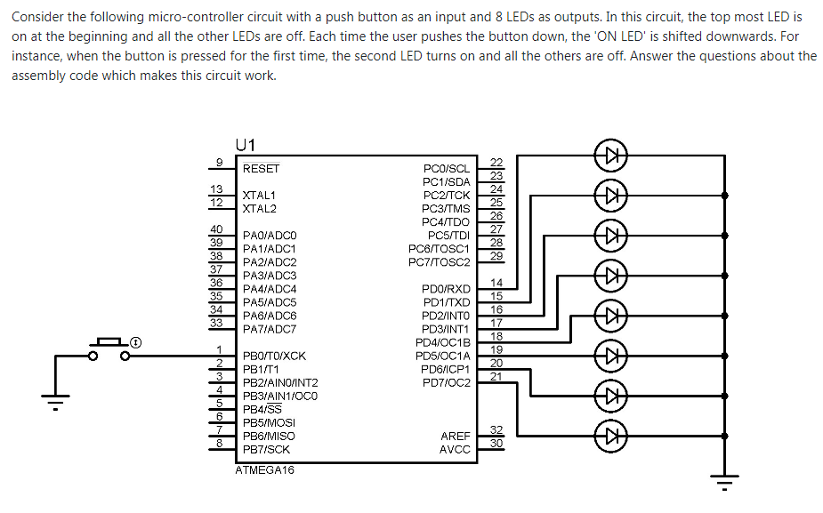Solved Consider the following micro-controller circuit with Circuit Diagram