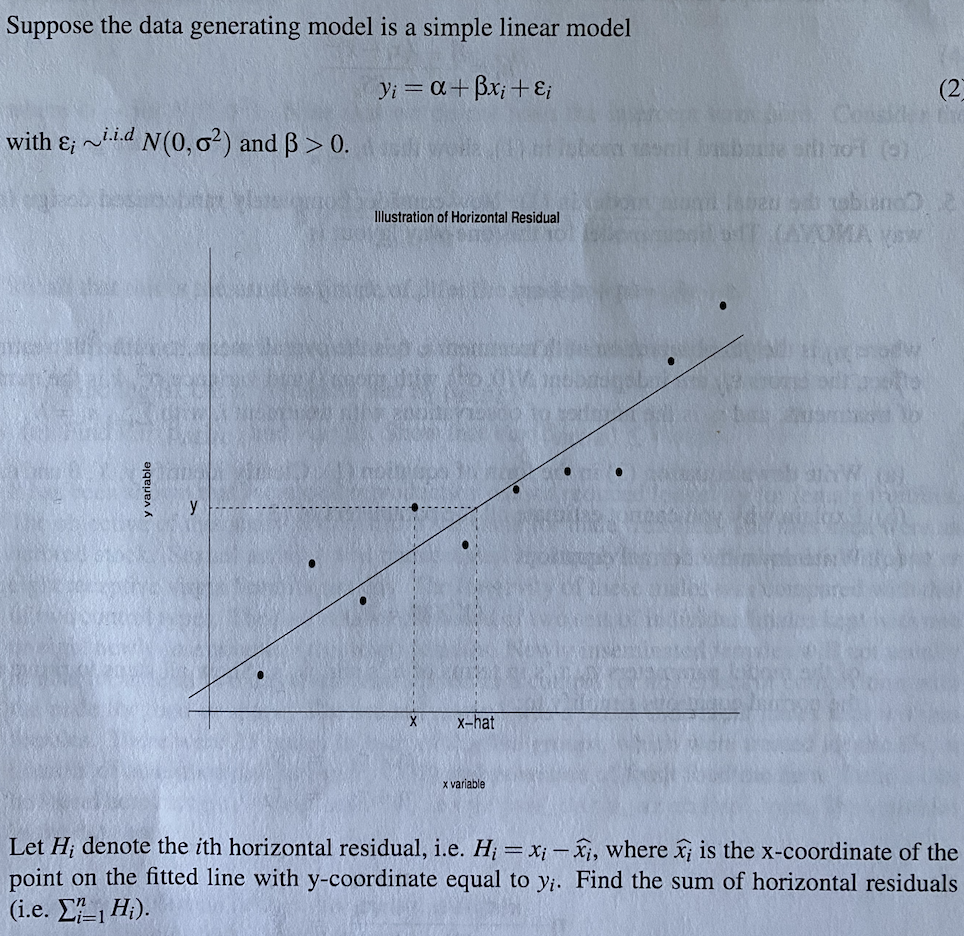 Suppose The Data Generating Model Is A Simple Linear Chegg Com Suppose The Data Generating Model Is A Simple Linear Chegg Com