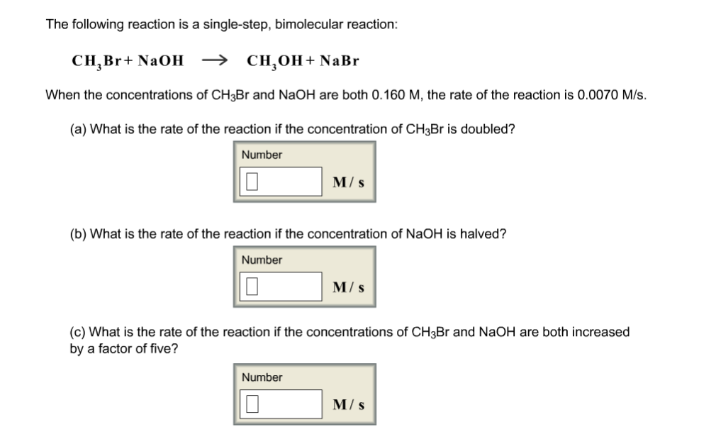 Solved The following reaction is a single-step, bimolecular | Chegg.com