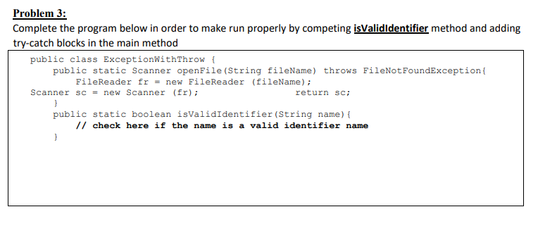 Solved Problem 3: Complete the program below in order to | Chegg.com
