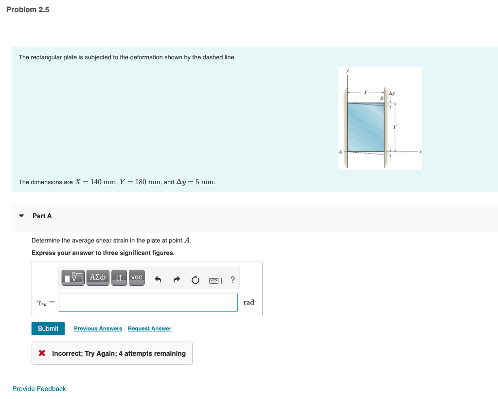 Problem 2.5 The rectangular plate is subjected to the | Chegg.com