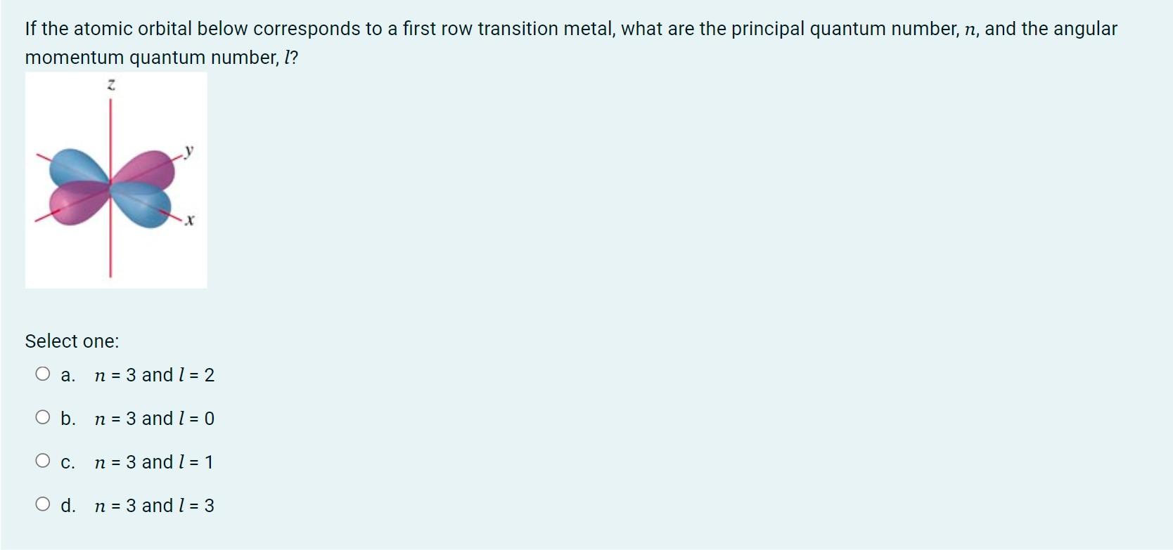 Solved If the atomic orbital below corresponds to a first | Chegg.com