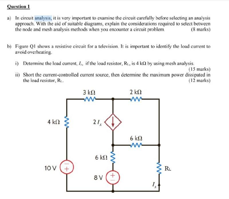 Solved Question 1 A) In Circuit Analysis, It Is Very | Chegg.com