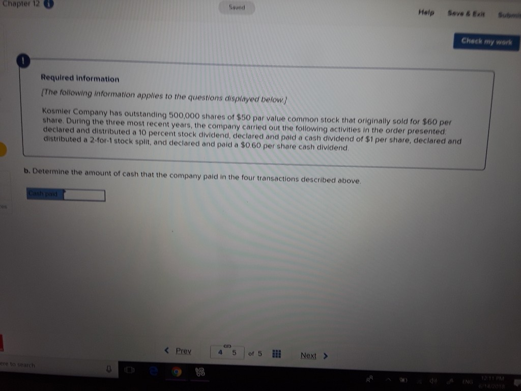 Solved Saved Help Save & Exit Submis Chapter 12 Check my | Chegg.com
