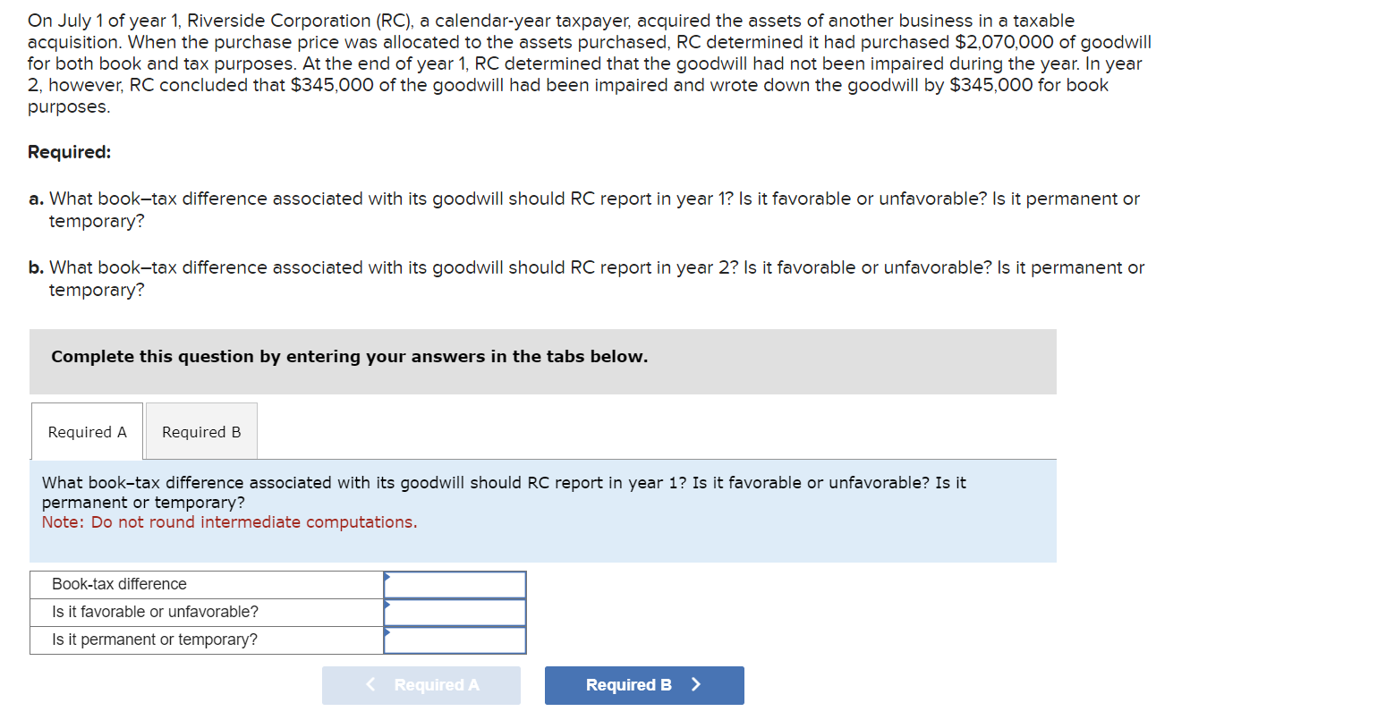 [Solved] On July 1 of year 1 , Riverside Corporation (RC)