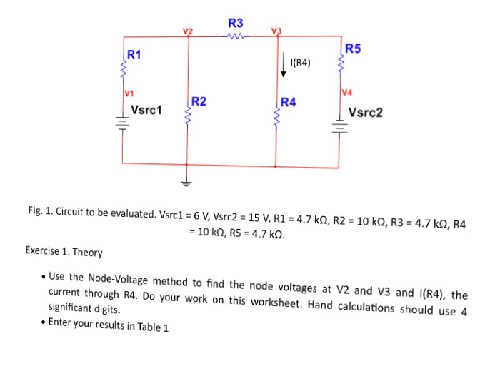 Solved Circuit to be evaluated. Vsrc1 = 6 V, Vsrc2 = 15 V, | Chegg.com