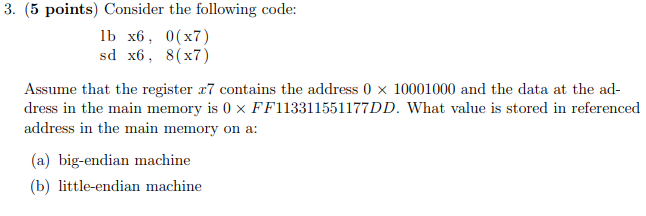 Solved (5 Points) Consider The Following Code: 1 Bx6,0(x7) | Chegg.com