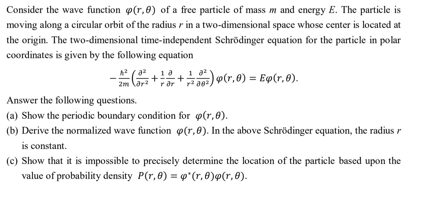 Solved H2 22 1 A 2m Lar2 Rar Consider The Wave Function Chegg Com