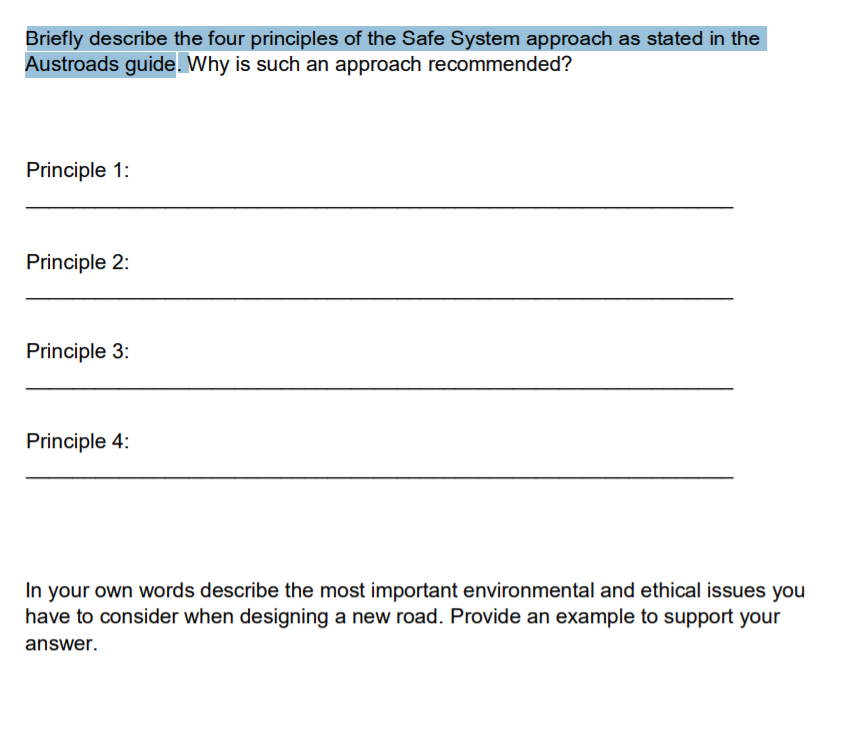 Solved Briefly describe the four principles of the Safe | Chegg.com