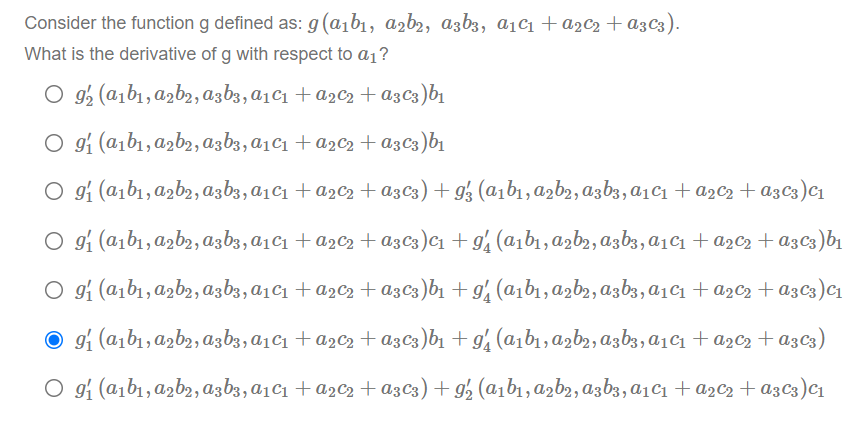 Solved Consider the function g defined as: g(a161, 1962, | Chegg.com