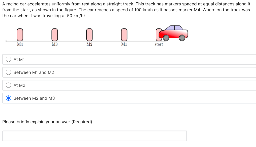 Solved A racing car accelerates uniformly from rest along a