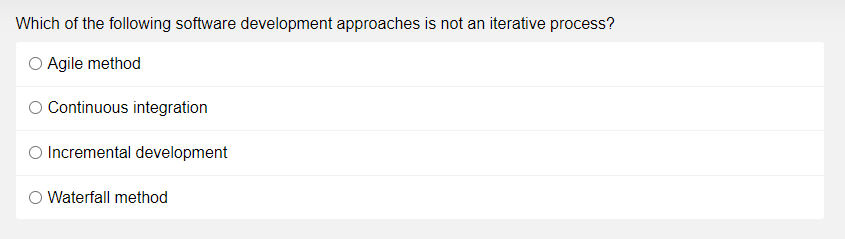 Solved Which of the following software development | Chegg.com