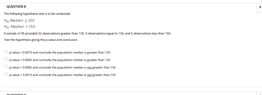 hypothesis test median