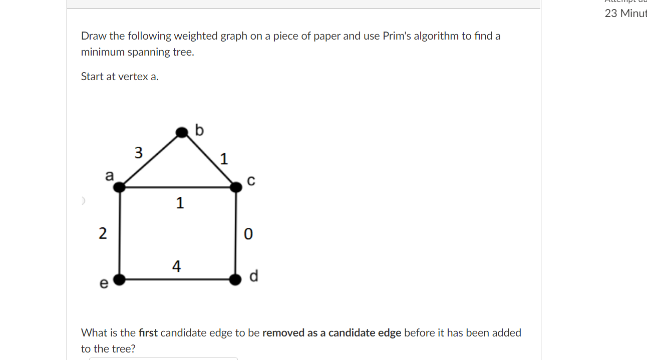 Solved 23 Minut Draw the following weighted graph on a piece | Chegg.com