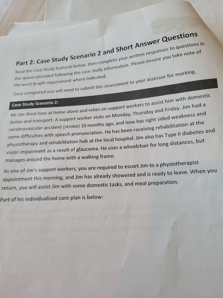 Solved Part 2: Case Study Scenario 2 and Short Answer | Chegg.com