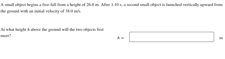 Solved A small object begins a free-fall from a height of | Chegg.com