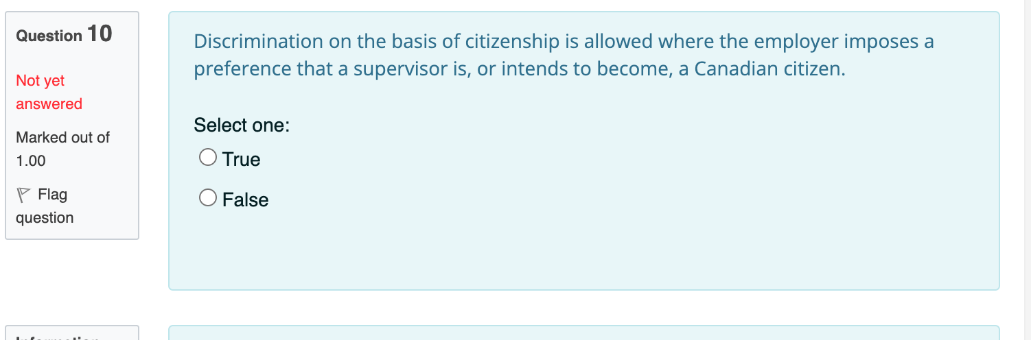 Solved Question 10 Discrimination On The Basis Of | Chegg.com