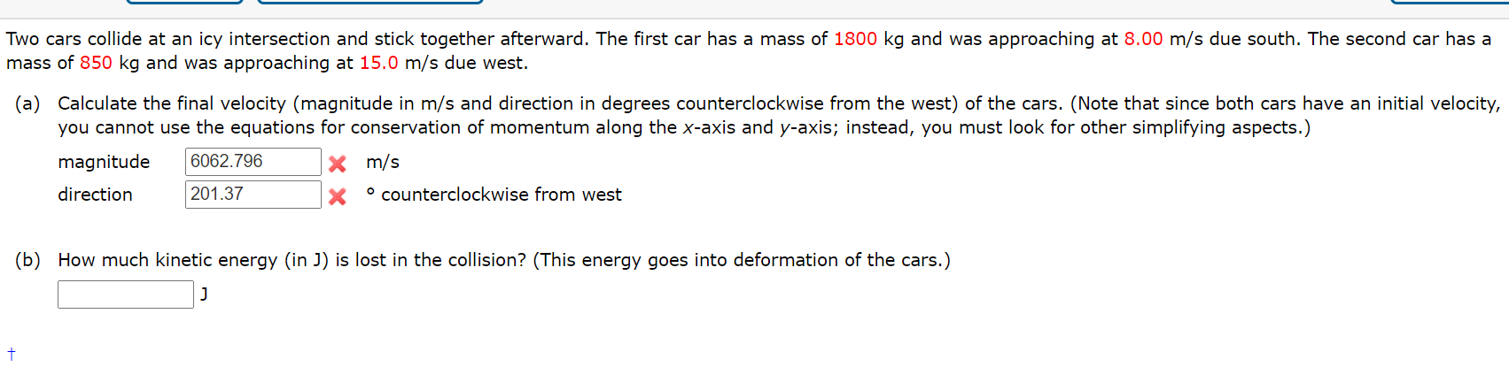 Solved Two cars collide at an icy intersection and stick | Chegg.com