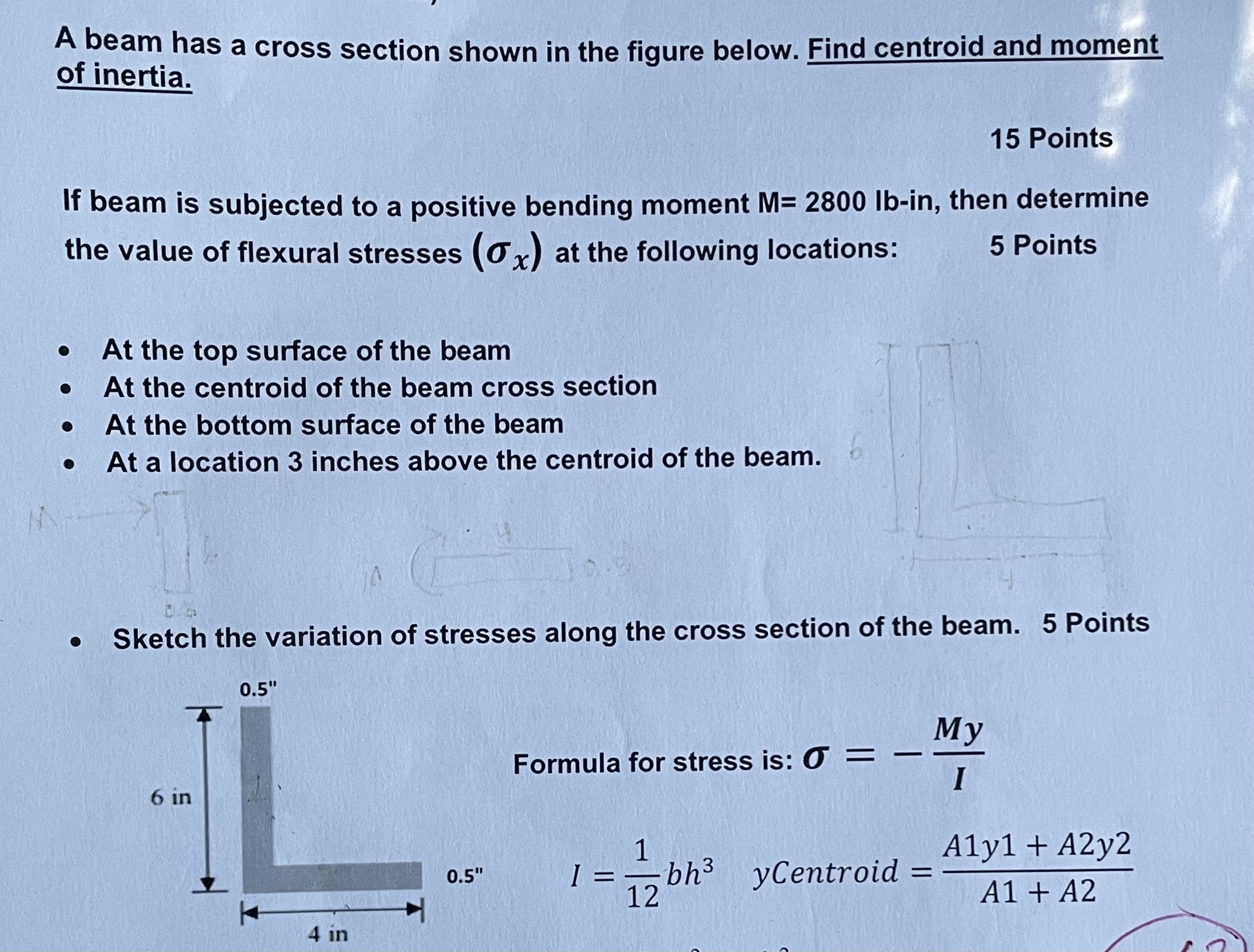 Solved A beam has a cross section shown in ﻿the figure | Chegg.com