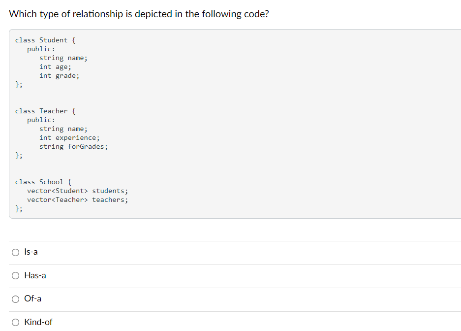 Solved Which type of relationship is depicted in the | Chegg.com