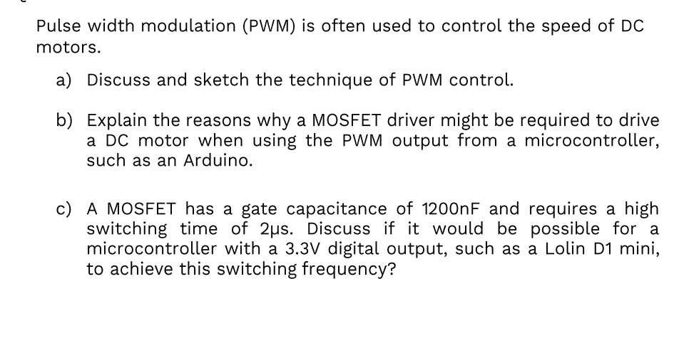 Solved Pulse width modulation (PWM) is often used to control Circuit Diagram