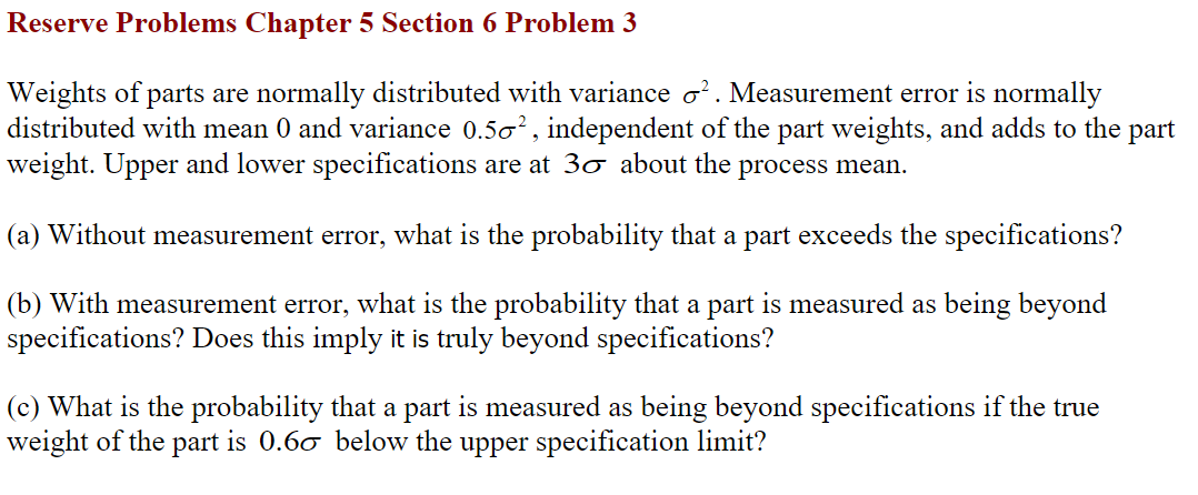 Solved Reserve Problems Chapter 5 Section 6 Problem 3