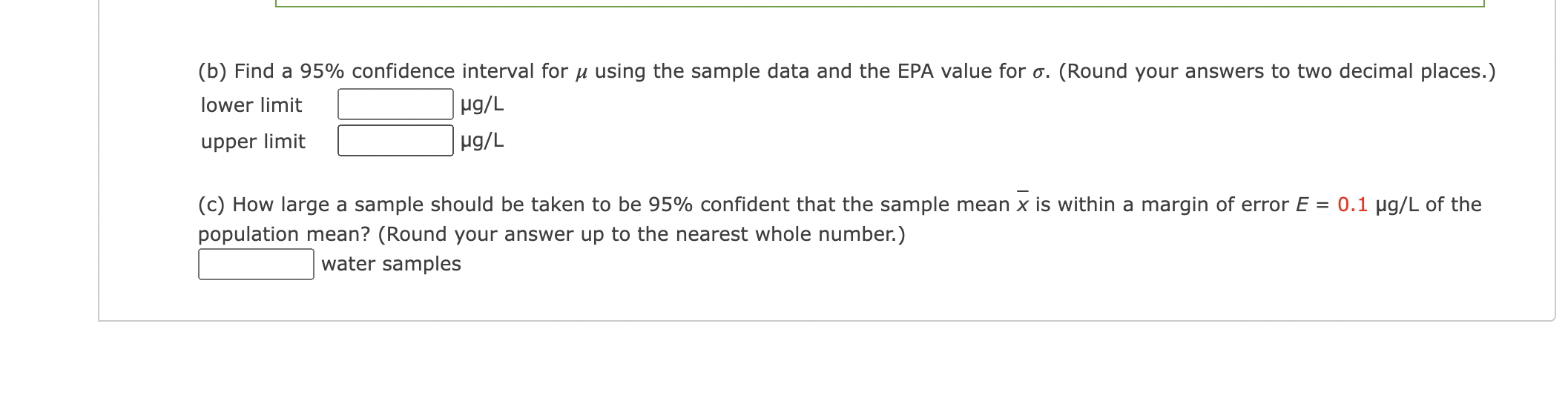Solved (b) Find a 95% confidence interval for μ using the | Chegg.com