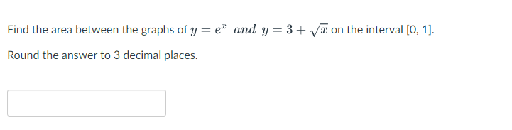 Solved Find the area between the graphs of y = ein and | Chegg.com