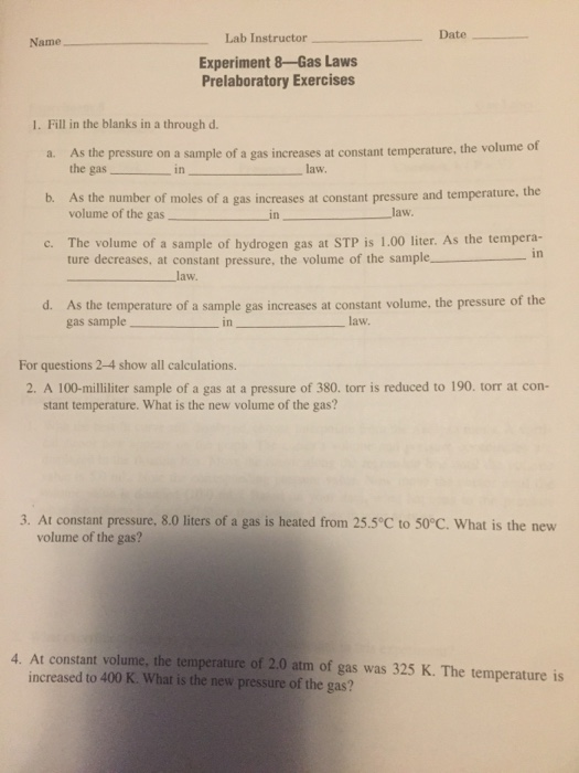 experiment 8 gas laws