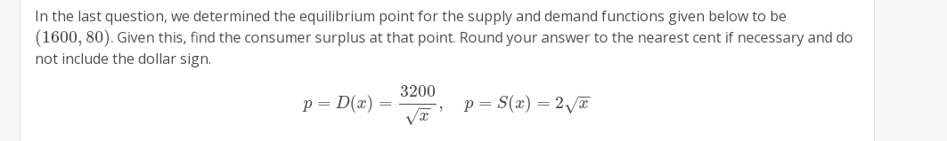 Solved In the last question, we determined the equilibrium | Chegg.com