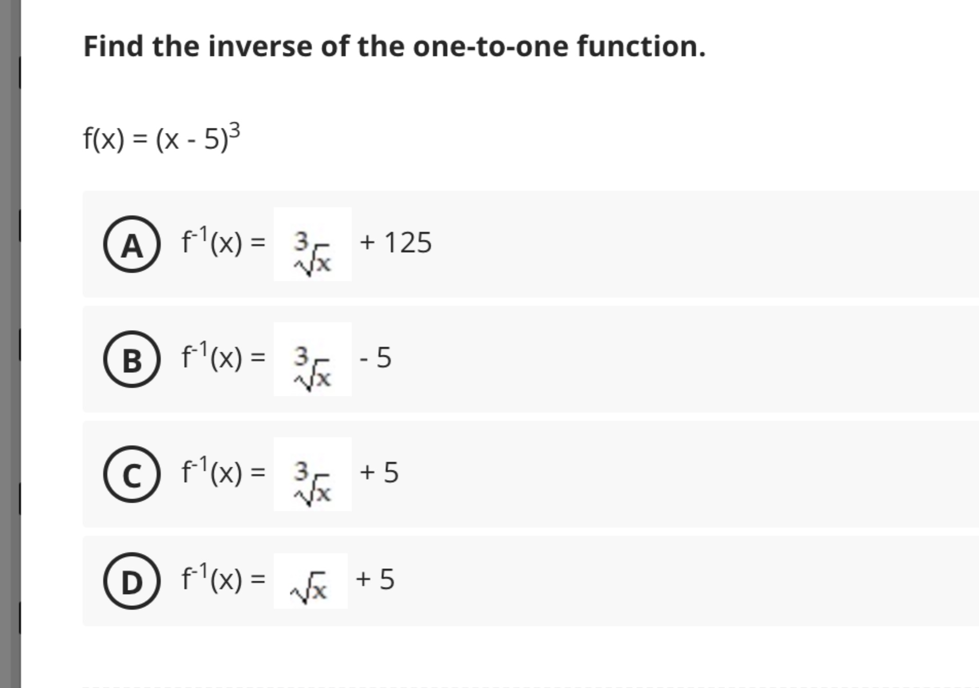 Solved Find the inverse of the one-to-one